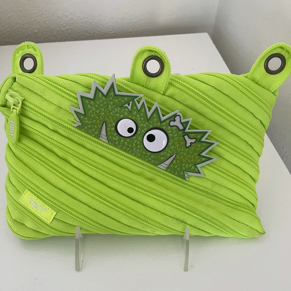 Zipit Monster Lime Green Pencil Case Super Cute - Picture 1 of 6